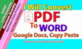 convert PDF to word or google docs, powerpoint or slides