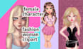 draw a female character, girl woman fashion clipart