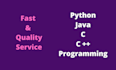 write c , cpp , python and java codes for you