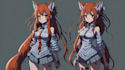 use ai to create full body portrait of anime kitsune girl