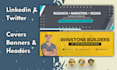 do linkedin, twitter cover, banner and header
