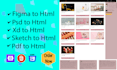 convert front and back end design in html CSS bootstrap