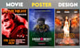 create action packed movie poster, film poster design