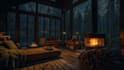 create bedroom luxury apartment rain video for your channel, cozy rain