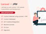 design and debug the HTML, CSS, jquery, laravel, and PHP