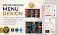 design restaurant menu, food menu, cafe menu and digital menu board