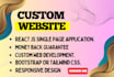 create react js or next js responsive custom website using bootstrap or tailwind