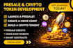 develop erc20 token, meme coin, presale website, staking dapp and smart contract