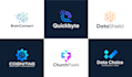 design modern startup, technology, and cyber security logo