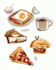 draw 5 food illustration doodles