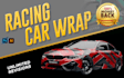 create racing car wrap, itasha wrap design with extreme creativity