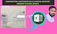 convert PDF invoice, bank statement, handwritten bill to excel