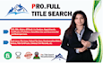 do full title search, USA