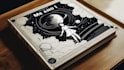 do artistic psychedelic vintage book cover illustration
