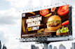 design billboard, yard sign, outdoor, signage, sign board for restaurant