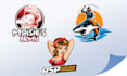 do mascot, cartoon and illustrative logo
