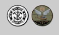 create patch badge army tactical circular sticker and skull military logo design