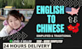 provide professional english to chinese translation
