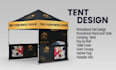 design an custom canopy tent, table cover and feather flag