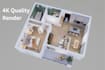 create 2d to 3d floor plan architectural 3d interior rendering
