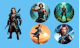 design custom 2d character sprite sheet and game assets