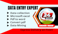do any kind of data entry, lead generation and web research for you