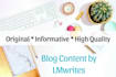 create high quality SEO web content as blog posts