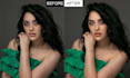 do skin retouching high end face photo, beauty image editing