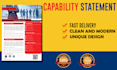 design a professional and effective capability statement with flyer