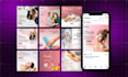 design professional social media post templates for instagram and faceboo