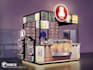 visualize 3d stall kiosk rendering  interior by 3dsmax, corona