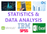 help you with statistical data analysis through spss, minitab, excel