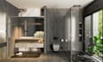 design modern kitchen, bathroom, bedroom interior and 3d realistic rendering