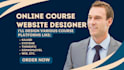 design online course website, upload course on kajabi, thinkific, ghl ,wix etc