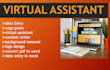 data entry virtual assistant,  logo design, pdf covert