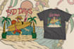 draw vintage summer illustrations for tshirt