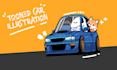 draw your car with chibi cartoon tooned style