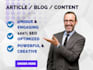write a unique, impressive quality article,blog and content