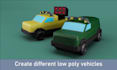 design low poly 3d models of vehicle