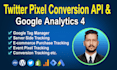 setup facebook, twitter, tiktok, pinterest, linkedin, snapchat pixel API via GTM