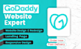 build cruixie godaddy website, godaddy landing page design and redesign
