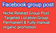 facebook group share or post for organic business promotion