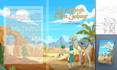 make illustration for kids story book with faceless style