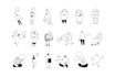 do custom doodle art illustration, line art doodle, wall art