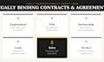 draft contracts employment, nda, partnership leases sales and service agreements