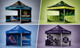 design custom tent designs, feather flags and table cover