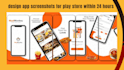 design app screenshots for play store and app store in 24 hours