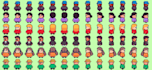 make an animated top down or platform pixel art sprite sheet