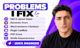 fix wordpress issues, elementor, woocommerce errors, and bugs