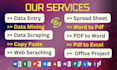 make table content ,do fastest data entry, web scraping ,excel data
